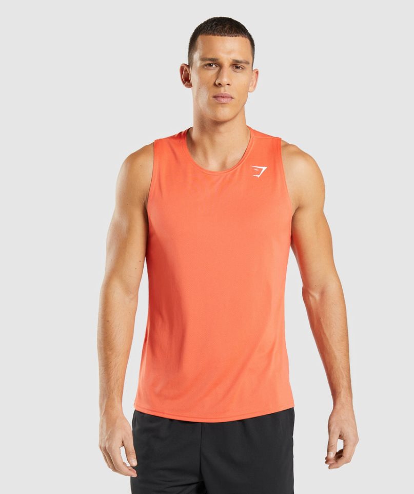 Men\'s Gymshark Arrival Tanks Orange | NZ 9OGMRL